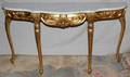 082283 FRENCH STYLE GILT  CARVED WOOD CONSOLE
