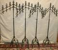 081398 WROUGHT IRON FLOOR STYLE CANDLE HOLDERS FOUR