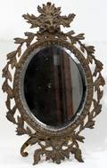081396 AMERICAN VICTORIAN IRON MIRROR LATE 19TH C