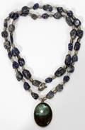 080304 LAPIS LAZULI AVENTURINE NECKLACE AND PENDANT