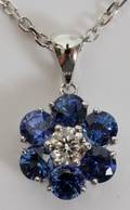 072290 292 CT NATURAL SAPPHIRE  DIAMOND NECKLACE