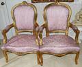 071367 FRENCH STYLE GILT ARMCHAIRS PAIR