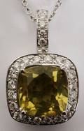 062421 1000 CT LEMON QUARTZ  DIAMOND PENDANT