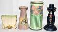 061437 WELLER POTTERY VASES THREE  A CANDLESTICK