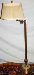 060344 BRASS AND ONYX FLOOR LAMP C1940 H 54