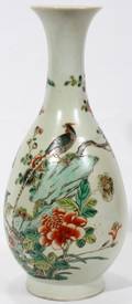 052350 ENAMELED CHINESE PORCELAIN OVOID SHAPE VASE