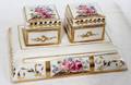 051442 PORCELAIN HANDPAINTED DESK SET THREE PIECES
