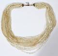051409 MOTHEROFPEARL BEAD TWELVESTRAND NECKLACE