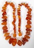 051408 AMBER BEAD NECKLACE C 1930 L 18