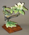 Pair of Dorothy Doughty Royal Worcester porcelain Parula Warbler and Sweet Bay