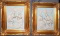 050351 GERMAN BISQUE FRAMED PLAQUES PAIR H 13
