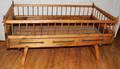 090389 AMERICAN ANTIQUE HARDWOOD FOLDING CRIB C 1880
