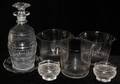 090382 ANTIQUE CRYSTAL WINE RINSES DECANTER SALTS 