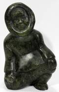 082360 INUIT CARVED FIGURE H 8 L 5 14