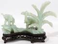 082347 CHINESE CARVED JADE ELEPHANT WITH PALM TREE