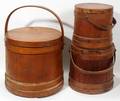 072346 SHAKER WOOD SLAT COVERED BUCKETS WITH HANDLES
