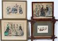 071407 GODEY FASHION LITHOGRAPHS LOT OF FOUR C 1870