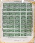 070360 US STAMP SHEET SIGNED BY HERBERT HOOVER