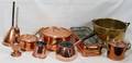 061461 COPPER COOKWARE  TABLEWARE NINE PIECES