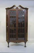 Chippendale style mahogany corner cupboard