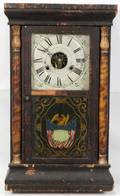 060388 SETH THOMAS MAHOGANY  BURL WOOD MANTLE CLOCK