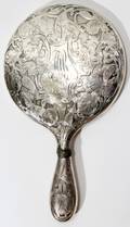 051468 ART NOUVEAU STERLING HAND MIRROR L 9 12