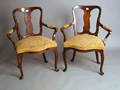 Pair of French mahogany armchairs