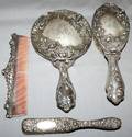 040379 SILVER ART NOUVEAU DRESSER SET  VANITY ITEMS