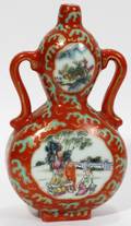 090431 CHINESE PORCELAIN GOURD VASE H 6 L 3 38