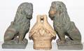 082392 ITALIAN TERRA COTTA LIONS  SCULPTURE OF BIRDS