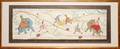 082371 INDIAN PAINTING ON SILK 14 X 38 HUNTING