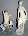 080411 LLADRO PORCELAIN FIGURES TWO H 8  12