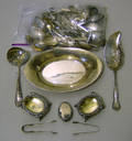 Group of silver flatware and table articles