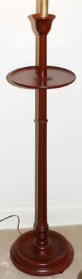 071480 CANDLESTICK STYLE MAHOGANY FLOOR LAMP H 59