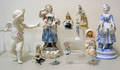 Ten bisque figurines