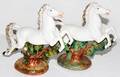071452 ITALIAN POTTERY HORSES PAIR H 8 L 8