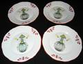 070412 FRENCH PORCELAIN PLATES 4 DIA 9