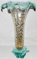 062487 FOXFIRE GLASS CO VASE BY LAUREL FYFE H 20