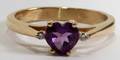 061500 LADYS 14KT YELLOW GOLD AMETHYST  DIAMOND RIN