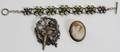 061497 BRACELET SILVER BROOCH  ANTIQUE CARVED CAMEO