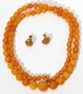 061485 ANTIQUE GRADUATED AMBER BEAD NECKLACE L 30