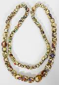 061505 VENETIANMURANO GLASS  GOLD FOIL BEAD NECKLACE