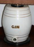 060436 ENGLISH GIN BARREL TABLE LAMP H 14 DIA 10