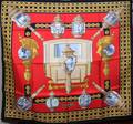 052440 HERMES VINTAGE SILK SCARF FEUX DE ROUTE