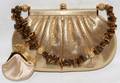 052428 JUDITH LEIBER GOLD LAM  TIGERS EYE BAG