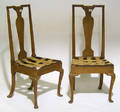 Pair of English Queen Anne walnut chairs