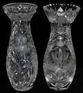 051486 CZECHOSLOVAKIAN CRYSTAL VASES TWO H 12