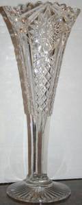 050436 CUT CRYSTAL TRUMPET VASE H 12