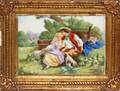 042459 FRENCH HAND PAINTED PLAQUE SIGNED L DAUCHOT