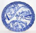 041473 JAPANESE BLUE  WHITE PORCELAIN PLATE DIA 12